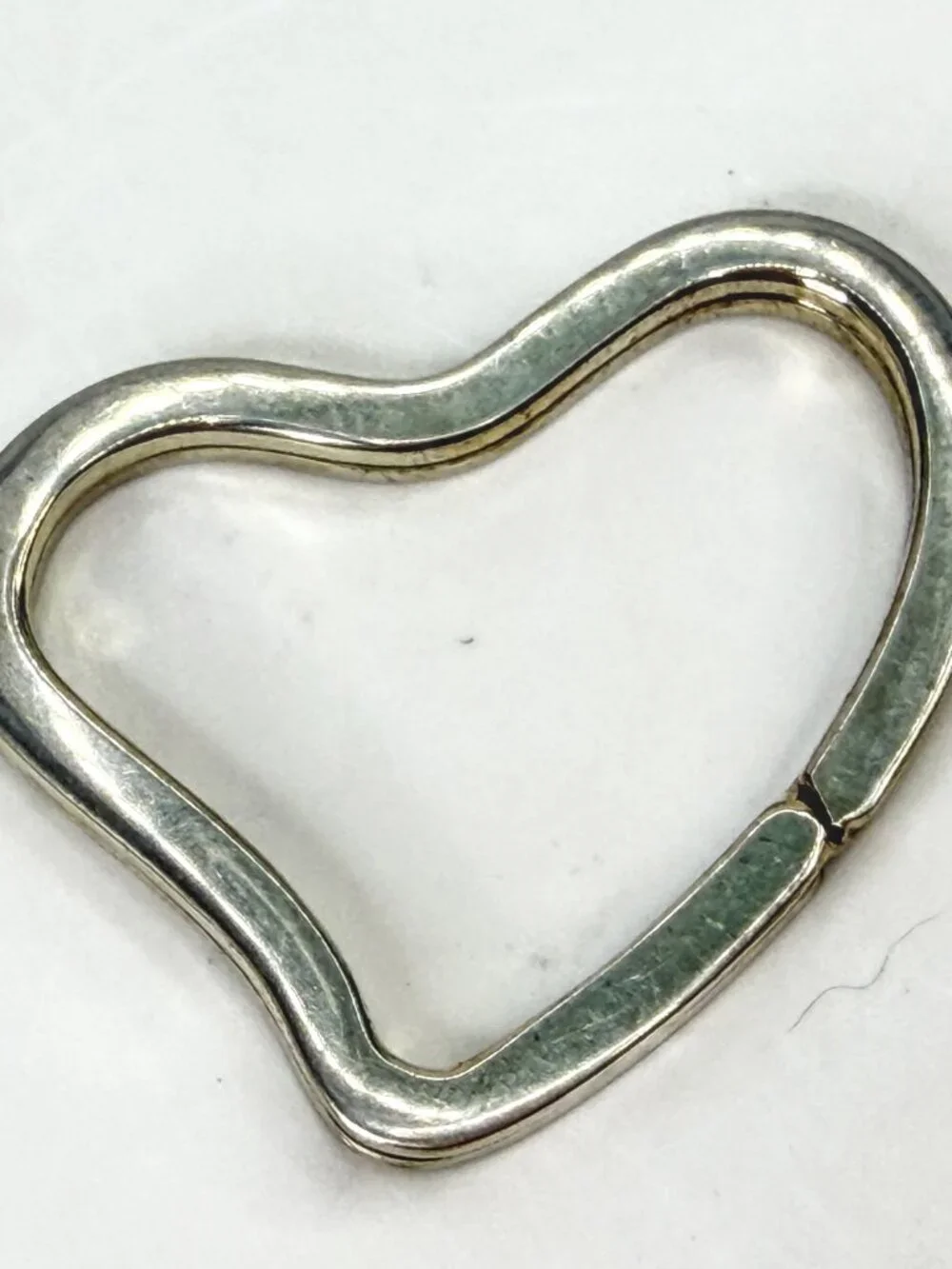 Vintage Tiffany & Co. Elsa Peretti Sterling Silver Heart Key Ring 1.5